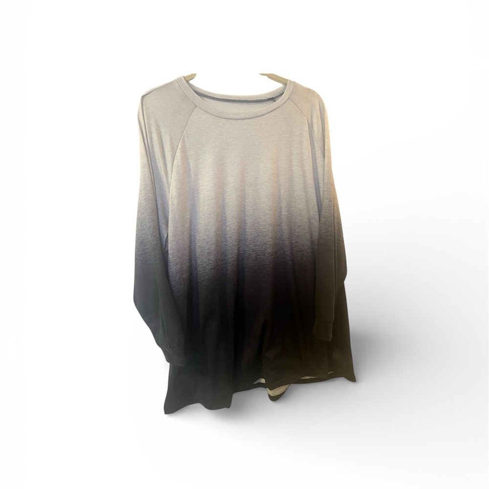 SHEIN Black and Gray Ombre Top Blousy 2xl New Never Worn